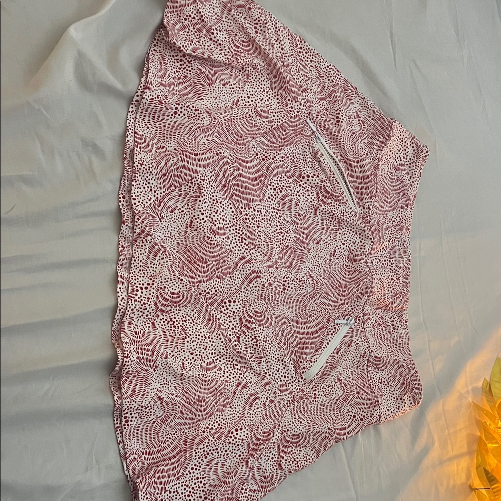 Red and White Patterned Skirt